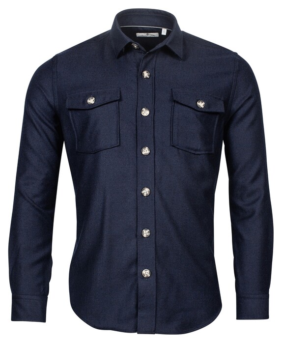 Thomas Maine Overshirt Uni Melange Navy