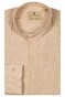 Thomas Maine Palermo Yarn Dyed Linnen Band Collar Overhemd Licht Beige