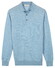 Thomas Maine Placket Button-Up Fine Merino Single Knit Trui Licht Blauw
