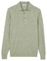 Thomas Maine Placket Button-Up Fine Merino Single Knit Trui Soft Green