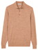 Thomas Maine Placket Button-Up Fine Merino Single Knit Trui Soft Peach