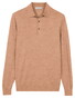 Thomas Maine Placket Button-Up Fine Merino Single Knit Trui Soft Peach