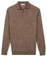 Thomas Maine Placket Button-Up Fine Merino Single Knit Trui Taupe