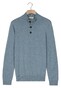 Thomas Maine Placket Buttons Closure Single Knit Subtle Mélange Color Trui Licht Blauw