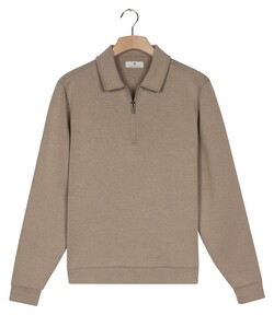 Thomas Maine Polo Half Zip Collar Sweatshirt Trui Greige