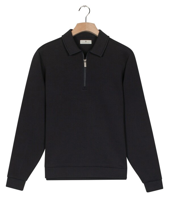 Thomas Maine Polo Half Zip Collar Sweatshirt Trui Navy