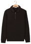 Thomas Maine Polo Half Zip Collar Sweatshirt Trui Zwart