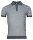 Thomas Maine Polo Pullover 2-Tone Jacquard Knit Petrol Grey