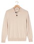 Thomas Maine Polo Pullover Button Collar Fine Lambswool Single Knit Trui Kitt