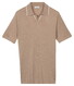 Thomas Maine Polo Pullover Fine Merino Full Needle Rib Placket Contrast Beige