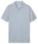 Thomas Maine Polo Pullover Fine Merino Full Needle Rib Placket Contrast Polo Ice Blue