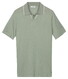 Thomas Maine Polo Pullover Fine Merino Full Needle Rib Placket Contrast Soft Green