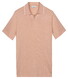 Thomas Maine Polo Pullover Fine Merino Full Needle Rib Placket Contrast Soft Peach