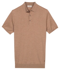 Thomas Maine Polo Pullover Fine Merino Single Knit Beige