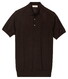 Thomas Maine Polo Pullover Fine Merino Single Knit Donker Bruin