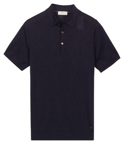 Thomas Maine Polo Pullover Fine Merino Single Knit Navy