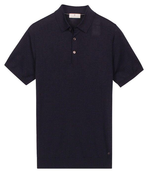 Thomas Maine Polo Pullover Fine Merino Single Knit Navy