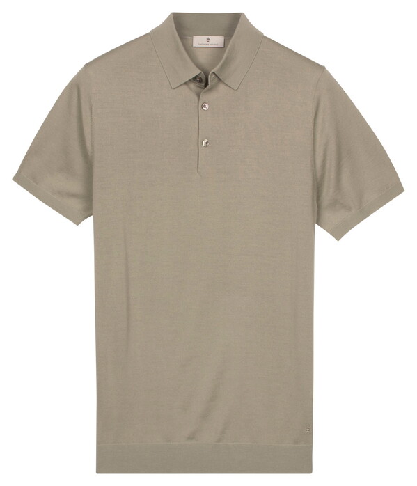 Thomas Maine Polo Pullover Fine Merino Single Knit Soft Green
