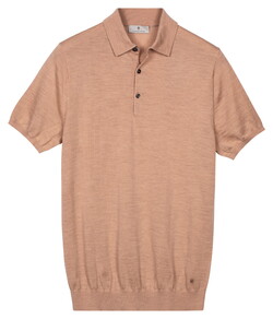 Thomas Maine Polo Pullover Fine Merino Single Knit Soft Peach