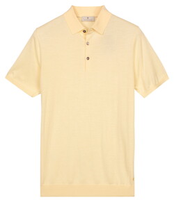 Thomas Maine Polo Pullover Fine Merino Single Knit Zacht Geel