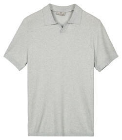 Thomas Maine Polo Pullover Full Needle Rib Placket Single Knit Ice Blue
