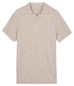 Thomas Maine Polo Pullover Full Needle Rib Placket Single Knit Licht Grijs Melange
