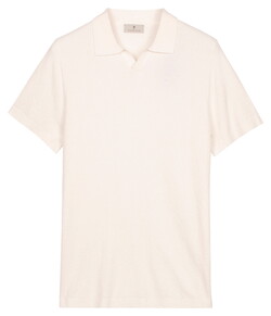 Thomas Maine Polo Pullover Full Needle Rib Placket Single Knit Off White