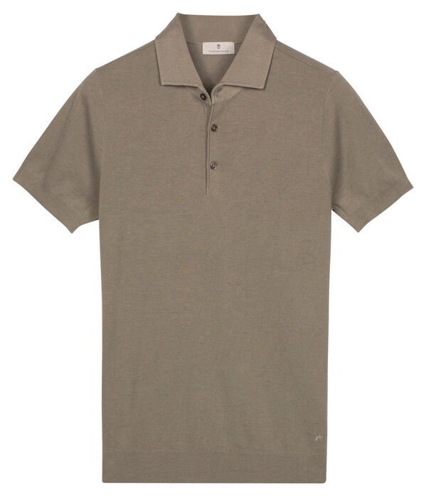 Thomas Maine Polo Pullover Half Milano Knit Groen