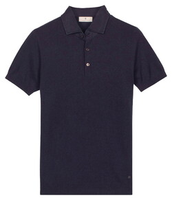 Thomas Maine Polo Pullover Half Milano Knit Navy