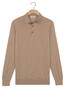 Thomas Maine Polo Pullover Long Sleeve Merino Wool Single Knit Trui Licht Beige
