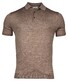 Thomas Maine Polo Pullover Short Sleeve Single Knit Merino Linnen Zijde Honey Brown
