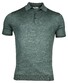 Thomas Maine Polo Pullover Short Sleeve Single Knit Merino Linnen Zijde Teal