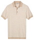 Thomas Maine Polo Pullover Short Sleeve Single Knit Yarn Dyed Stripe Licht Beige
