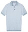 Thomas Maine Polo Pullover Short Sleeve Single Knit Yarn Dyed Stripe Polo Ice Blue