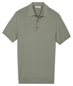 Thomas Maine Polo Pullover Stroke Pattern Knit Groen