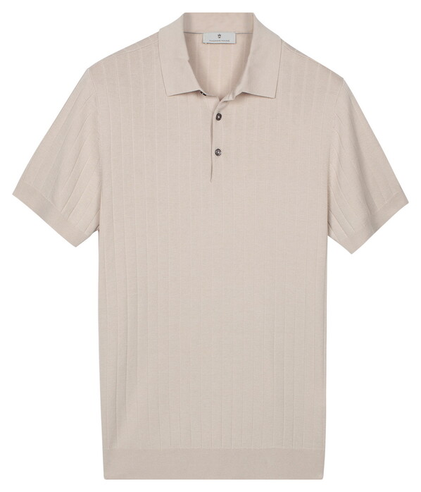 Thomas Maine Polo Pullover Stroke Pattern Knit Kitt