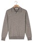 Thomas Maine Polo Pullover V-Collar Jacquard Knit Herringbone Grey