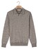 Thomas Maine Polo Pullover V-Collar Jacquard Knit Herringbone Trui Grijs