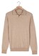 Thomas Maine Polo Pullover V-Collar Jacquard Knit Herringbone Trui Licht Beige
