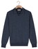 Thomas Maine Polo Pullover V-Collar Jacquard Knit Herringbone Trui Navy