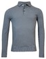Thomas Maine Pullover Polo Collar Buttons Single Knit Merino Blend Trui Grijsblauw