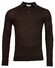 Thomas Maine Pullover Polo Collar Buttons Single Knit Trui Bruin