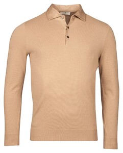 Thomas Maine Pullover Polo Collar Half Milano Knit Trui Beige