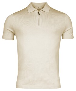 Thomas Maine Pullover Polo Fine Merino Single Knit Half Zip Kitt