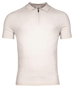 Thomas Maine Pullover Polo Half Zip Short Sleeve Single & Rib Knit Poloshirt Kitt