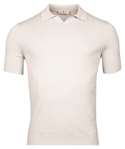 Thomas Maine Pullover Polo No Button Collar Single Knit Trui Licht Grijs