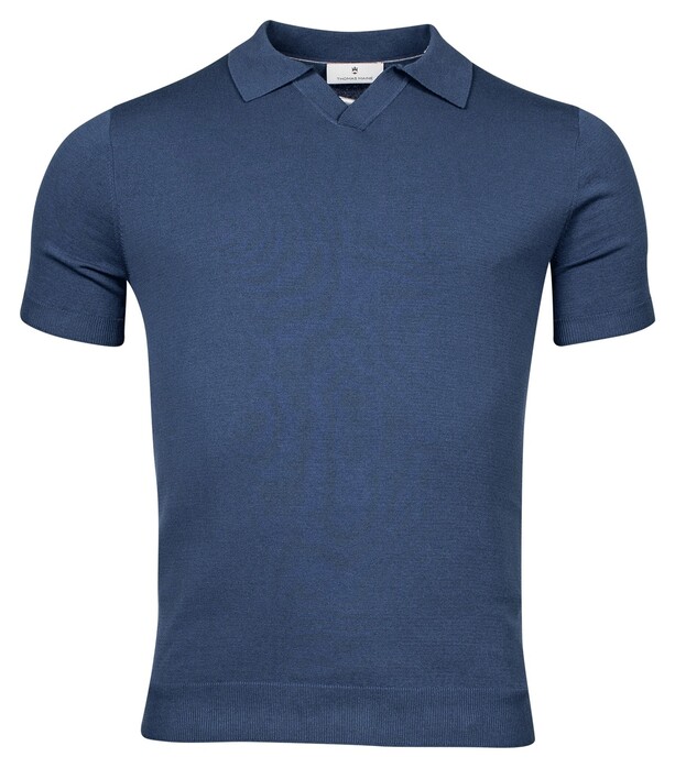 Thomas Maine Pullover Polo Single Knit Dark Blue