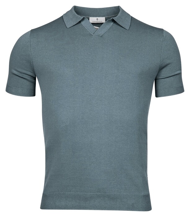 Thomas Maine Pullover Polo Single Knit Grijsblauw