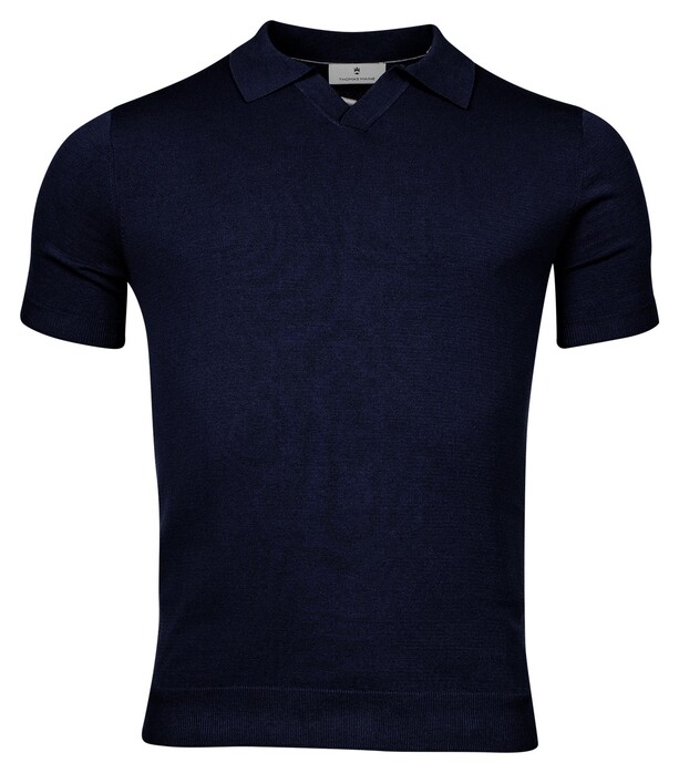 Thomas Maine Pullover Polo Single Knit Navy
