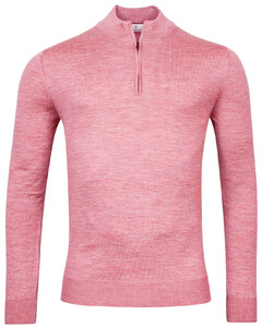 Thomas Maine Pullover Shirt Style Zip Single Knit Raspberry Melange